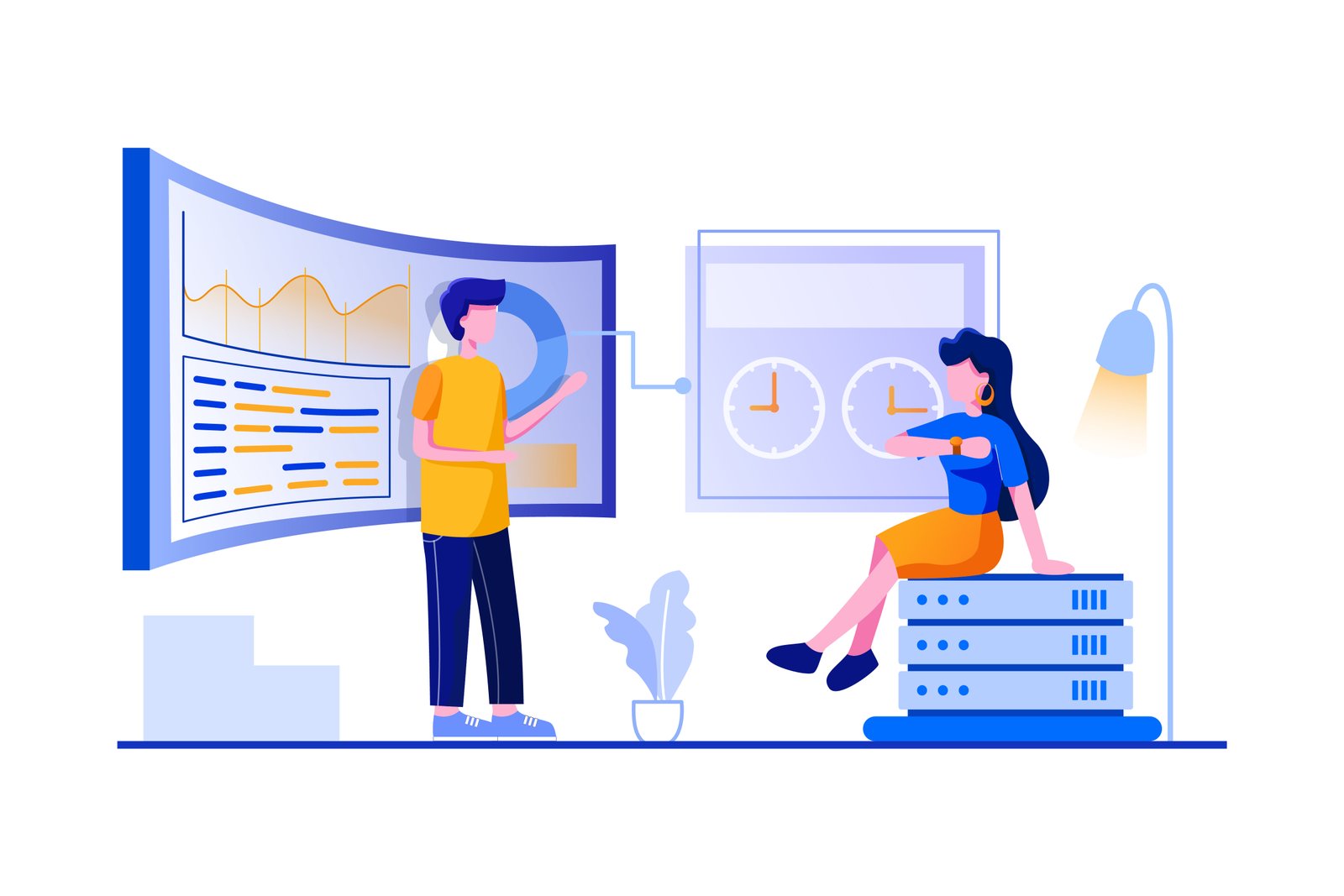 Ilustración de una plataforma digital para gestionar eventos y operaciones